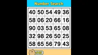 【Number Search】 Test Your Brain's Health! 《Brain Exercise》 #85