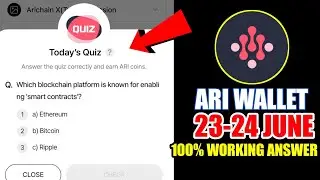Ari Wallet Today Quiz 23-24 June | Ari Wallet Quiz Today |Arichain Wallet Quiz Answers Today |Xenea