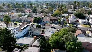 4K Free Stock Footage &ndash; Los Angeles Traffic & Homes (Drone View) | No Copyright City Video