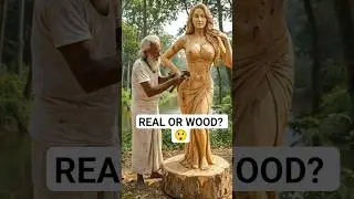 Nora Fatehi की इतनी Real Wooden Statue कैसे? 😲🪵✨#norafatehi #skulpture #woodensculpture #shorts