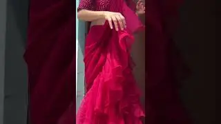Organza Ruffle saree haul with Designer blouse & waist belt DM to shop #rufflesaree #readytowear