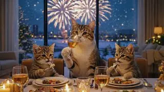 New Year Magic at Home 🪄🐾🎄😻A Cozy Cat Family Evening #catlife #cats #catvideos 
