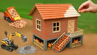 Hailstorm Collapsed House | DIY Solid Mini Brick Stilt House Building Science Project for Tractor