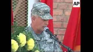 US troop marking the 9/11 anniversary at Bagram army base