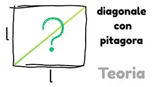 Diagonale del quadrato con Pitagora | Esercizio svolto passo passo