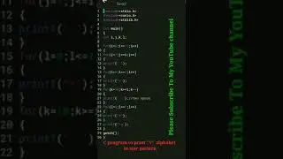 C program to print ''V'' alphabet in star pattern|