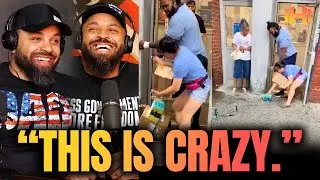Asian Woman Fights Black Guy To Get in Post Office 🤯