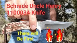 Schrade Uncle Henry 1100034 Skinner Knife Review and 🔥. Next Gen Staglon Handle.