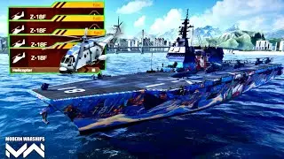 JS Hyuga With Full Z-18F Helicopter Gameplay Modern Warship