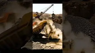 Massive Excavator & Dump Truck: Quarry Power! 🚚💥 #mining #equipment #short