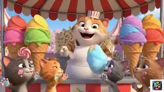 3D Pixar Cats at Amusement Park Adventure | Fun Kids Animation