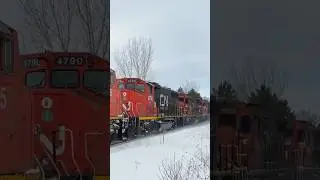 A Cool Lashup On CN M314 #train  #snow #winterrail #canadiannationalrailway #cntrain #cnrailway