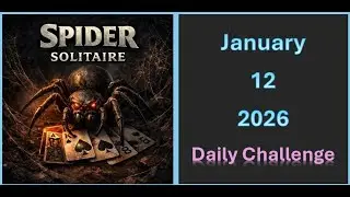 Spider Solitaire January 12, 2026 - Microsoft Daily Challenge