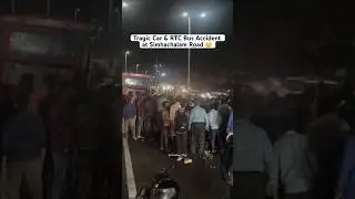 Car & RTC Bus Accident at Simhachalam Road💔 #vizag #caraccident #simhachalam #busaccident