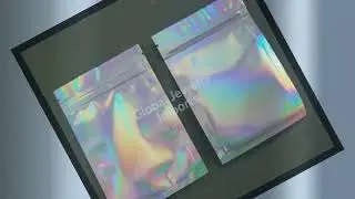 10 Holographic Color Bags. Resealable Smell Proof Bags Foil Pouch Bag. Lip Gloss Bag Size 4x6 Inc...