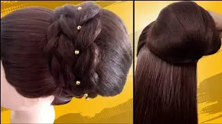 Easy and fast braided bun hairstyle !! hairstyle for women !!#hairstyletutorial #peinados