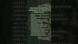 Sinais de indigest&atilde;o, forma&ccedil;&atilde;o de toxinas e 