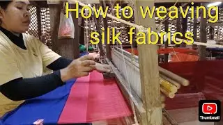 How Cambodian traditional silk weaving fabrics on loom with flying shuttle. #silk #fabric 