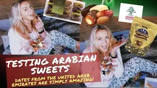 EUROPEAN GIRL TASTES ARABIAN SWEETS for the first time I Food review I Are Dubai's dates tasty?