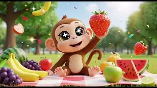 Learn 20 Sweet Fruits Names with Monkey 🍌🐵 | Learn Fruit Names for Kids | Educational Kids