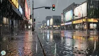 Rain Sounds at Traffic Lights – Night City Rain for Deep Sleep | No Music