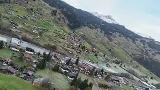 Switzerland- Drone view in Grindelwald 