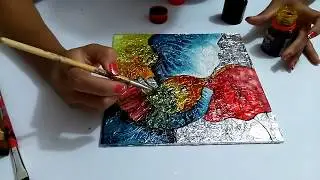 ELEFANTE EN VITRAL SOBRE PAPEL ALUMINIO | TUCAN Y COLOR