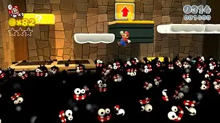 🏿 Super Mario 3D World: 6-7 Fuzzy Flood Mine (100 % All Stars & Stamp) [Gameplay Walkthrough]