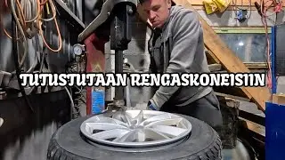 Tässä on meidän rengaskoneet - Marko opettelee uusia asioita