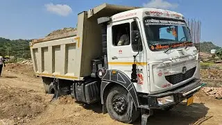 dumper truck unloading video Tata tipper JCB 3DX video