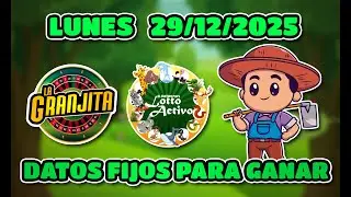 ✅ DATOS DE LOTTO ACTIVO Y LA GRANJITA  PARA HOY  29/12/2025  - Tus Datos Fijos 🎯