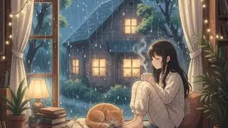 A Peaceful Rainy Night in a Cozy Home | Ghibli-Inspired Calm Vibes