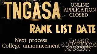 tngasa counselling 2022 | tngasa application form 2022 | tngasa admission | Next process 🔴