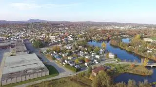Drone view of Magog, Quebec
