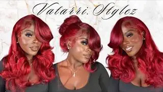 Парик Outre Perfect Hairline без клея 13x4 | Swoop series 2, бордовый, пламя | Лучший синтетический парик