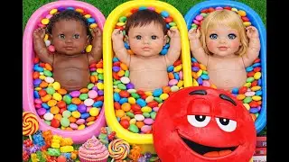 Satisfying Candy Bath ASMR with Baby Dolls | No Talking