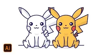 Adobe Illustrator CC Tutorial Speedart - Pikachu