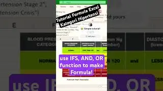Easy Tutorial! Excel Formula for Hypertension Classification