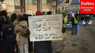 RAW VIDEO: Anti-ICE Protestors Hold Demonstration Outside Amy Klobuchar's Office In Minneapolis