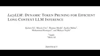 [QA] LazyLLM: Dynamic Token Pruning for Efficient Long Context LLM Inference