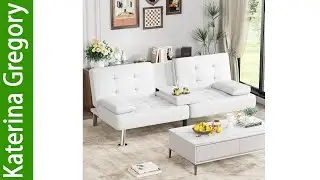 Homall Futon Sofa Bed Leather Futon Couch with Removable Armrests Review
