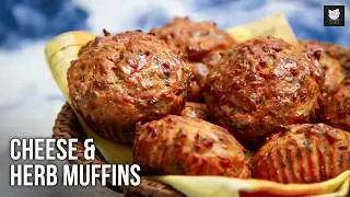 Savory Cheese & Herb Muffins | Quick & Easy Baking Recipe | Cheesy & Tasty