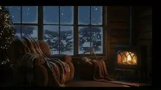 Cozy Dark Living Room Ambience: Crackling Fireplace & Soft Music (3 Hours for Sleep & Study)