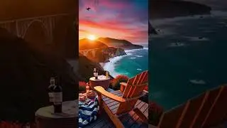 Epic Big Sur Bixby Bridge Sunset & Ocean Waves ASMR | No Talking