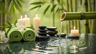 Bamboo Water Sound + Relaxing Music 🌿 Relieve Stress, Anxiety - and Depression, Heal Mind & Body