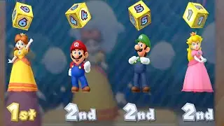 Mario Party 10 Whimsical Waters - Mario vs Luigi vs Daisy vs Peach (Very Hard)