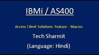IBMi (AS400) - Macros in as400| rpgle programming tutorial |  as400 tutorial for beginners in Hindi