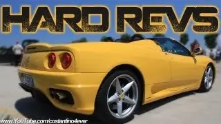 Yellow Ferrari 360 Spider W/ Capristo Exhausts - HARD REVVING - Fly-by -Exhausts Sound
