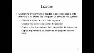 CS47: Lecture 5, Part 7 (Linker & Loader)