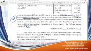 Class 1A Insurance Claims Loss of Stock Practice Problems Solution